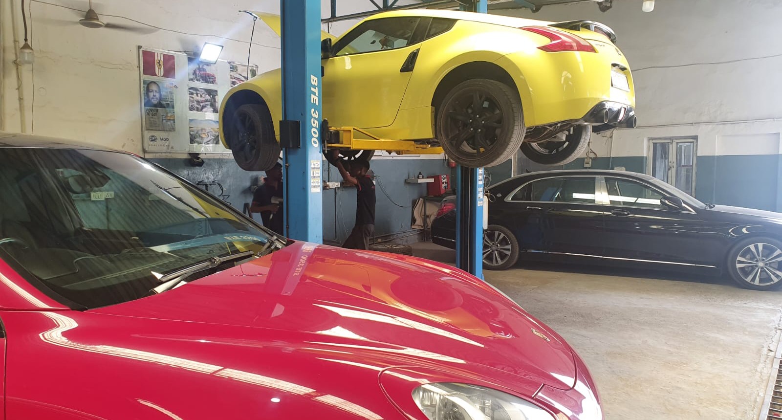 Luxury car in for service at Autoworkz Tech